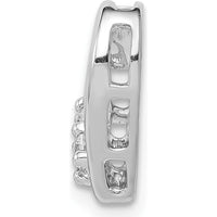 14K White Gold Diamond Heart Slide Pendant with 0.09 Carat Total Diamond Weight by Monteluci Fine Jewelry
