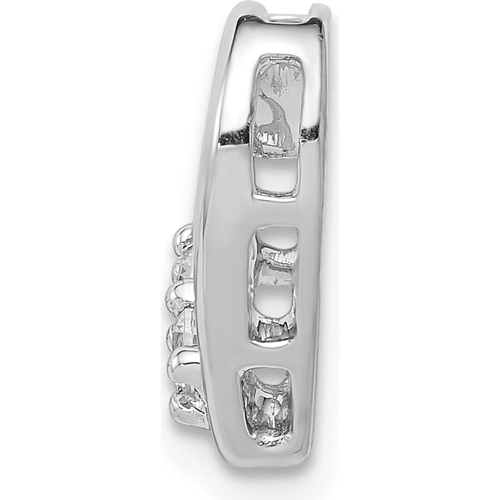 14K White Gold Diamond Heart Slide Pendant with 0.09 Carat Total Diamond Weight by Monteluci Fine Jewelry