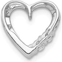 14K White Gold Diamond Heart Slide Pendant with 0.09 Carat Total Diamond Weight by Monteluci Fine Jewelry