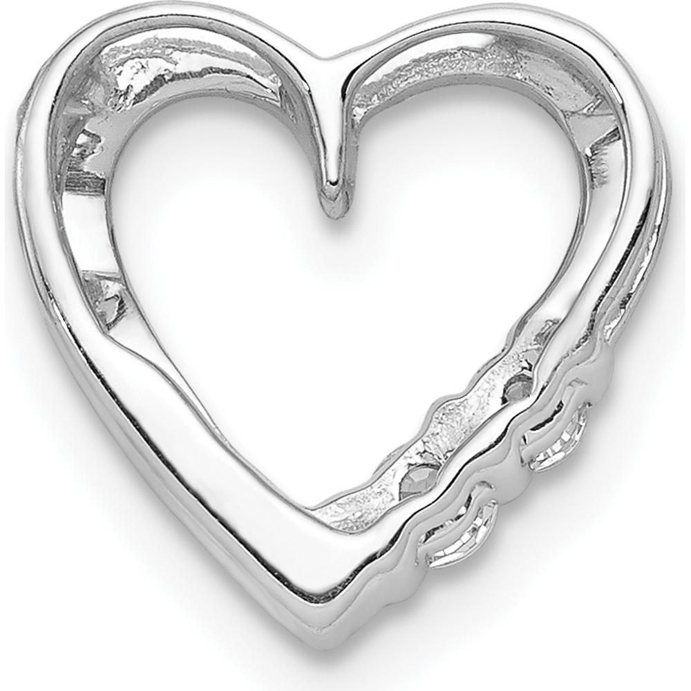 14K White Gold Diamond Heart Slide Pendant with 0.09 Carat Total Diamond Weight by Monteluci Fine Jewelry