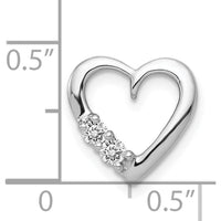 14K White Gold Diamond Heart Slide Pendant with 0.09 Carat Total Diamond Weight by Monteluci Fine Jewelry