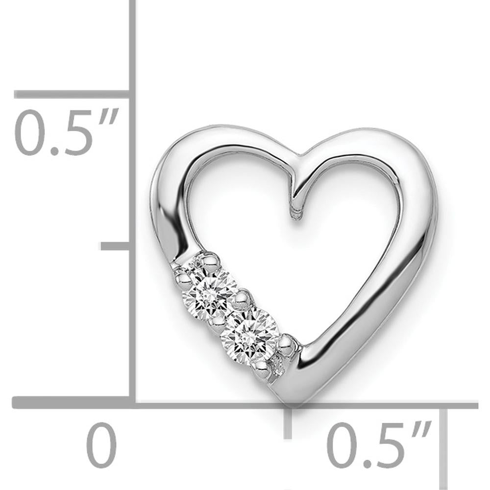 14K White Gold Diamond Heart Slide Pendant with 0.09 Carat Total Diamond Weight by Monteluci Fine Jewelry