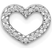 14K White Gold Diamond Heart Slide Pendant with 1/15 Carat of Round Brilliant Diamonds by Monteluci Fine Jewelry