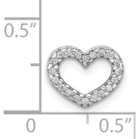 14K White Gold Diamond Heart Slide Pendant with 1/15 Carat of Round Brilliant Diamonds by Monteluci Fine Jewelry