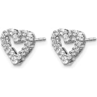 14K White Gold Diamond Heart Stud Earrings - 0.096 Carat Total Diamond Weight by Monteluci Fine Jewelry