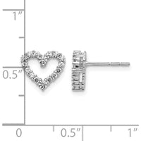 14K White Gold Diamond Heart Stud Earrings - 0.096 Carat Total Diamond Weight by Monteluci Fine Jewelry