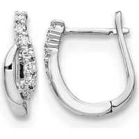 14K White Gold Diamond Hinged Earrings - 0.14 Carat Total Diamond Weight by Monteluci Fine Jewelry