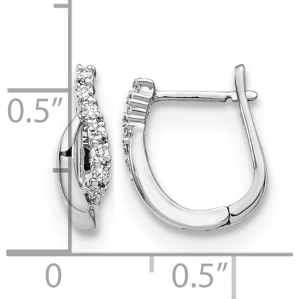 14K White Gold Diamond Hinged Earrings - 0.14 Carat Total Diamond Weight by Monteluci Fine Jewelry