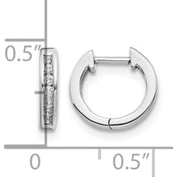 14K White Gold Diamond Hinged Hoop Earrings - 0.01 Carat Total Diamond Weight by Monteluci Fine Jewelry