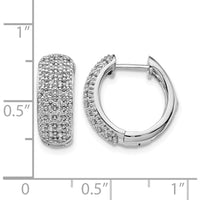14K White Gold Diamond Hinged Hoop Earrings - 0.0143 Carat Total Diamond Weight by Monteluci Fine Jewelry