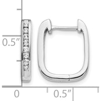 14K White Gold Diamond Hinged Hoop Earrings - 0.015 Carat Total Diamond Weight by Monteluci Fine Jewelry