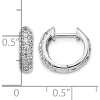14K White Gold Diamond Hinged Hoop Earrings - 0.015 Carat Total Diamond Weight by Monteluci Fine Jewelry