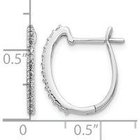 14K White Gold Diamond Hinged Hoop Earrings - 0.018 Carat Total Diamond Weight by Monteluci Fine Jewelry