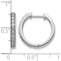 14K White Gold Diamond Hinged Hoop Earrings - 0.02 Carat Total Diamond Weight by Monteluci Fine Jewelry