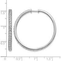 14K White Gold Diamond Hinged Hoop Earrings - 0.025 Carat Total Diamond Weight by Monteluci Fine Jewelry