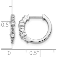 14K White Gold Diamond Hinged Hoop Earrings - 0.035 Carat Square & 0.01 Carat Round Diamond Total Weight by Monteluci Fine Jewelry