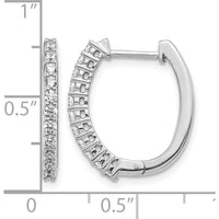 14K White Gold Diamond Hinged Hoop Earrings - 0.10 Carat Total Diamond Weight by Monteluci Fine Jewelry