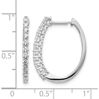 14K White Gold Diamond Hinged Hoop Earrings - 0.145 Carat Total Diamond Weight by Monteluci Fine Jewelry