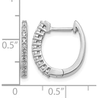 14K White Gold Diamond Hinged Hoop Earrings - 0.24 Carat Total Diamond Weight by Monteluci Fine Jewelry