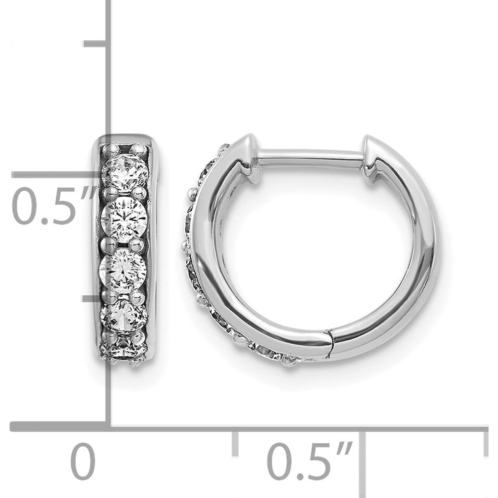 14K White Gold Diamond Hinged Hoop Earrings - 0.25 Carat Total Diamond Weight by Monteluci Fine Jewelry