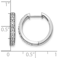 14K White Gold Diamond Hinged Hoop Earrings - 0.56 Carat Total Diamond Weight by Monteluci Fine Jewelry
