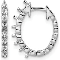 14K White Gold Diamond Hinged Hoop Earrings Mounting with 14 Round Stone Settings - 2mm Each by Monteluci Fine Jewelry