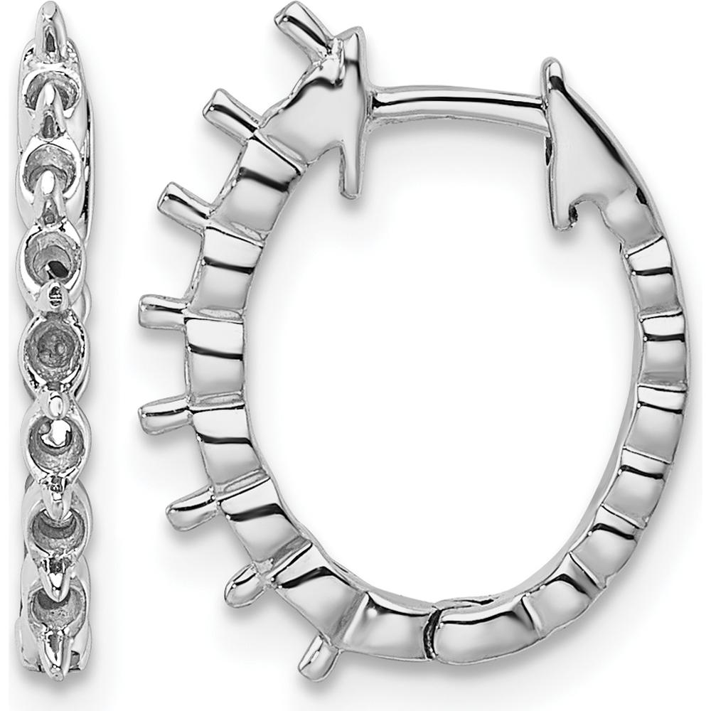 14K White Gold Diamond Hinged Hoop Earrings Mounting with 14 Round Stone Settings - 2mm Each by Monteluci Fine Jewelry