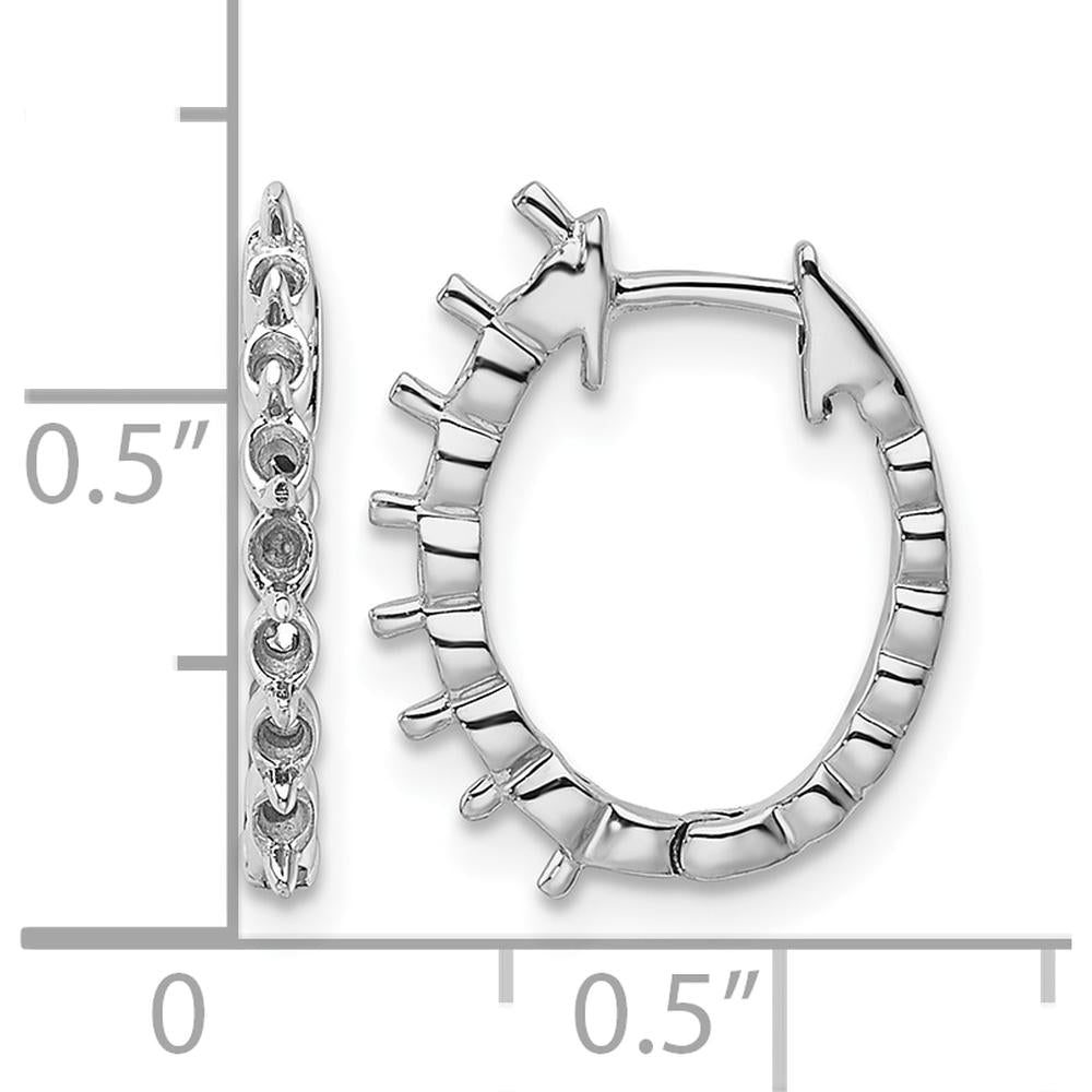 14K White Gold Diamond Hinged Hoop Earrings Mounting with 14 Round Stone Settings - 2mm Each by Monteluci Fine Jewelry