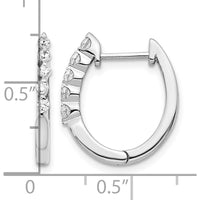 14K White Gold Diamond Hinged Hoop Earrings with 10 Round Diamonds - 0.025 Carat Total Diamond Weight by Monteluci Fine Jewelry