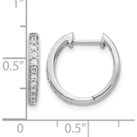 14K White Gold Diamond Hinged Hoop Earrings with 14 Natural Round Diamonds - 0.022 Carat Total Diamond Weight by Monteluci Fine Jewelry