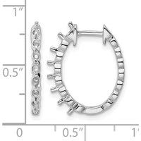 14K White Gold Diamond Hinged Hoop Earrings with 14 Round Stone Mountings - 2.3mm Stones by Monteluci Fine Jewelry