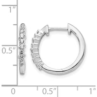 14K White Gold Diamond Hinged Hoop Earrings with 18 Round Diamonds - 0.045 Carat Total Diamond Weight by Monteluci Fine Jewelry
