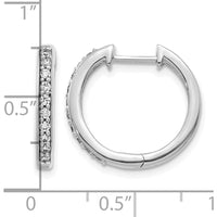 14K White Gold Diamond Hinged Hoop Earrings with 20 Round Diamonds - 0.012 Carat Total Diamond Weight by Monteluci Fine Jewelry