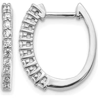 14K White Gold Diamond Hinged Hoop Earrings with 20 Round Diamonds - 0.30 Carat Total Diamond Weight by Monteluci Fine Jewelry