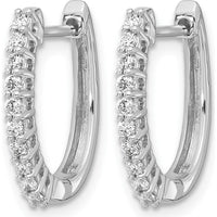 14K White Gold Diamond Hinged Hoop Earrings with 20 Round Diamonds - 0.30 Carat Total Diamond Weight by Monteluci Fine Jewelry