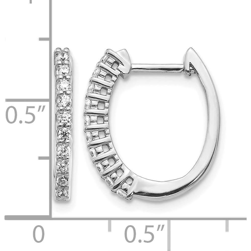 14K White Gold Diamond Hinged Hoop Earrings with 20 Round Diamonds - 0.30 Carat Total Diamond Weight by Monteluci Fine Jewelry