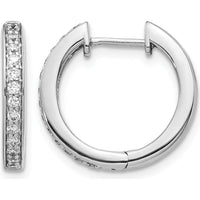 14K White Gold Diamond Hinged Hoop Earrings with 26 Round Brilliant Diamonds - 0.312 Carat Total Diamond Weight by Monteluci Fine Jewelry