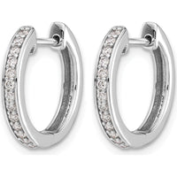 14K White Gold Diamond Hinged Hoop Earrings with 26 Round Brilliant Diamonds - 0.312 Carat Total Diamond Weight by Monteluci Fine Jewelry