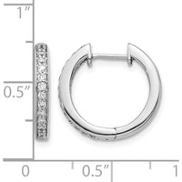 14K White Gold Diamond Hinged Hoop Earrings with 26 Round Brilliant Diamonds - 0.312 Carat Total Diamond Weight by Monteluci Fine Jewelry