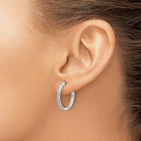 14K White Gold Diamond Hinged Hoop Earrings with 32 Round Diamonds - 0.008 Carat Total Diamond Weight by Monteluci Fine Jewelry