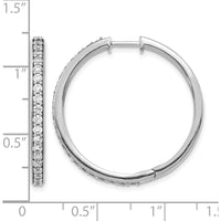 14K White Gold Diamond Hinged Hoop Earrings with 42 Round Natural Diamonds - 0.025 Carat Total Diamond Weight by Monteluci Fine Jewelry