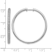 14K White Gold Diamond Hinged Hoop Earrings with 62 Round Diamonds - 0.012 Carat Total Diamond Weight by Monteluci Fine Jewelry