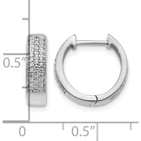 14K White Gold Diamond Hinged Hoop Earrings with 62 Round Diamonds - 0.25 Carat Total Diamond Weight by Monteluci Fine Jewelry