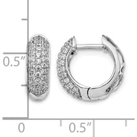 14K White Gold Diamond Hinged Hoop Earrings with 92 Round Diamonds - 0.02 Carat Total Diamond Weight by Monteluci Fine Jewelry