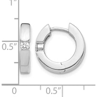 14K White Gold Diamond Hinged Hoop Earrings with Channel-Set Round Diamonds - 0.079 Carat Total Diamond Weight by Monteluci Fine Jewelry