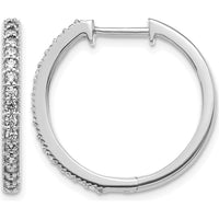14K White Gold Diamond Hinged Hoop Earrings with Milgrain Detail - 0.36 Carat Total Diamond Weight by Monteluci Fine Jewelry