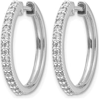 14K White Gold Diamond Hinged Hoop Earrings with Milgrain Detail - 0.36 Carat Total Diamond Weight by Monteluci Fine Jewelry