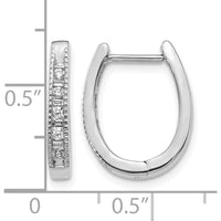14K White Gold Diamond Hinged Hoop Earrings with Round and Baguette Diamonds - 0.056 Carat Total Diamond Weight by Monteluci Fine Jewelry