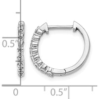 14K White Gold Diamond Hinged Hoop Earrings with Round Brilliant Cut Diamonds - 0.0225 Carat Total Diamond Weight by Monteluci Fine Jewelry