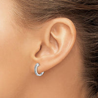 14K White Gold Diamond Hinged Hoop Earrings with Round Diamonds - 0.054 Carat Total Diamond Weight by Monteluci Fine Jewelry